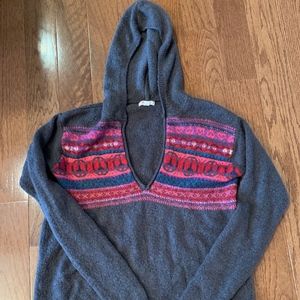V-neck Hooded Sweater